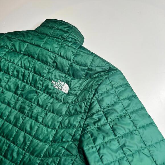 The North Face Green Quilted Jacket Mens Medium Full Zip Lightweight Coat - Picture 9 of 9